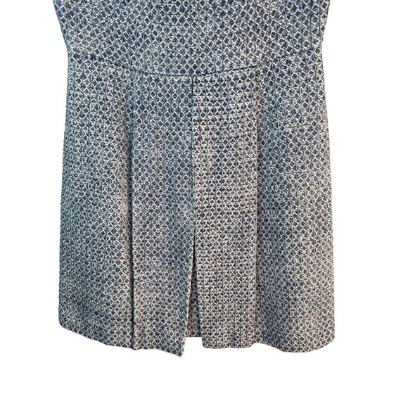 2/$30 Sleeveless Tweed Dress Size 12 By Slate & Willow In Navy Blue/White - Picture 6 of 11